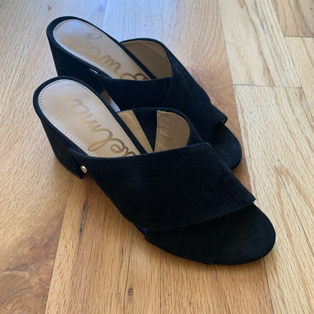Sam Edelman Block Heel Mule - black suede